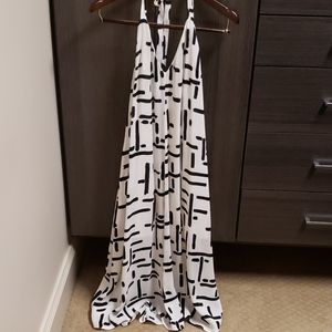 Line & Dot Halter Dress
